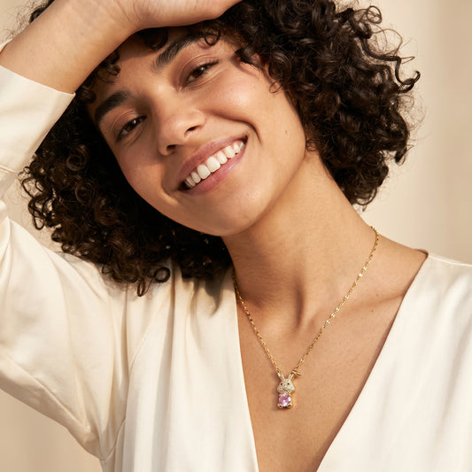 TwinkleBun – Crystal Bunny Pendant Necklace