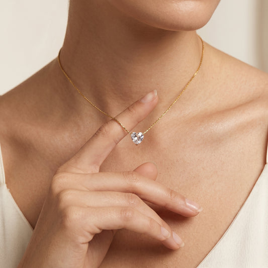 Heartlet – Dainty Crystal Heart Necklace