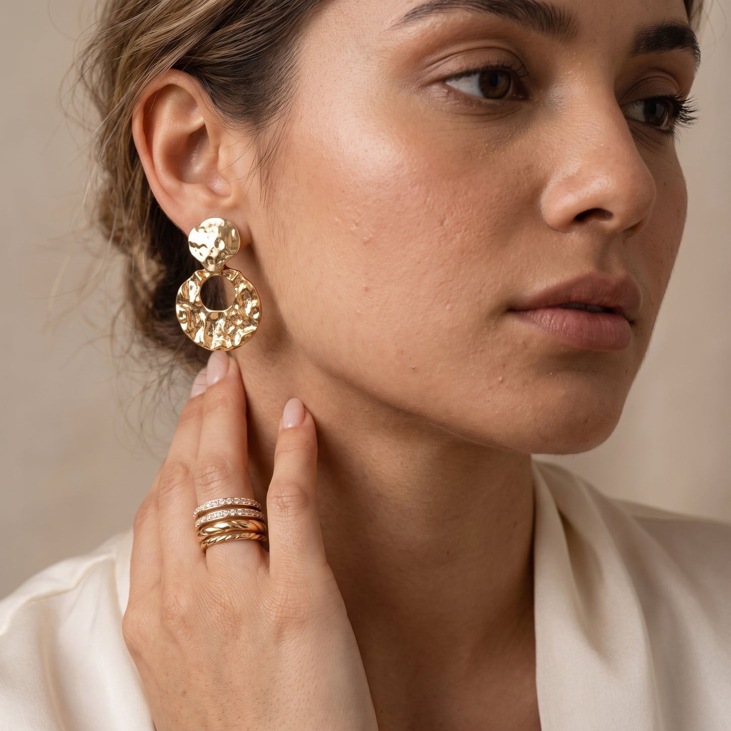 Aureon – Textured Drop Earrings