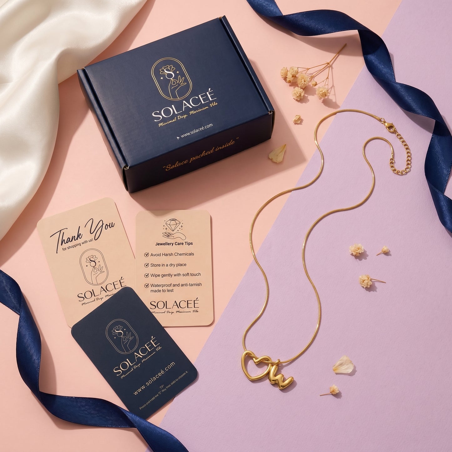 With Love – Heart Initial Necklace